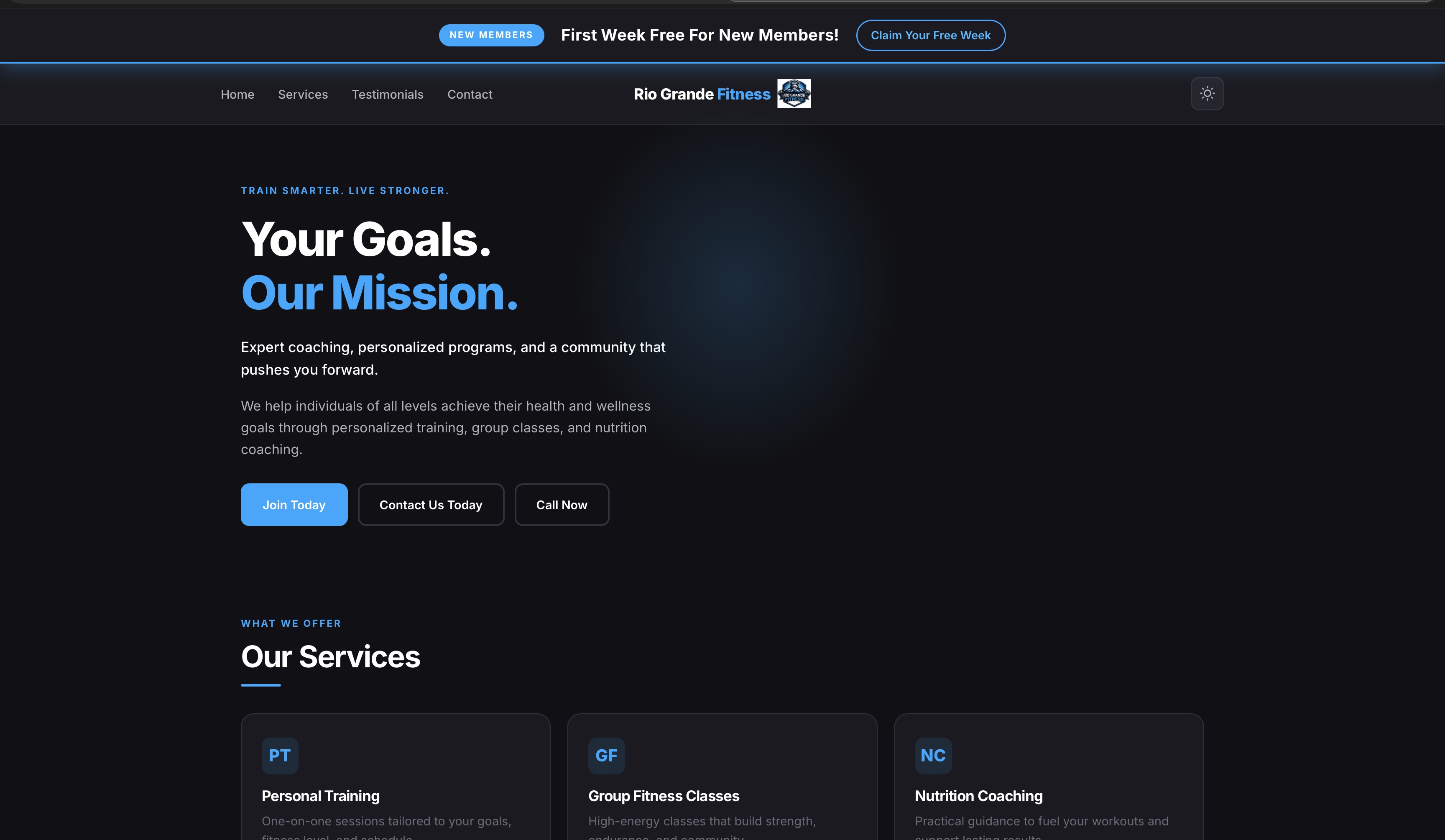 Rio Grande Fitness business website